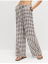 Marks & Spencer Hlače iz Gingham materiala z visokim deležem lanu s širokimi nogavicami Marks & Spencer rjava