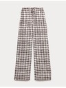 Marks & Spencer Hlače iz Gingham materiala z visokim deležem lanu s širokimi nogavicami Marks & Spencer rjava