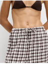 Marks & Spencer Hlače iz Gingham materiala z visokim deležem lanu s širokimi nogavicami Marks & Spencer rjava