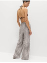Marks & Spencer Hlače iz Gingham materiala z visokim deležem lanu s širokimi nogavicami Marks & Spencer rjava