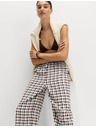Marks & Spencer Hlače iz Gingham materiala z visokim deležem lanu s širokimi nogavicami Marks & Spencer rjava
