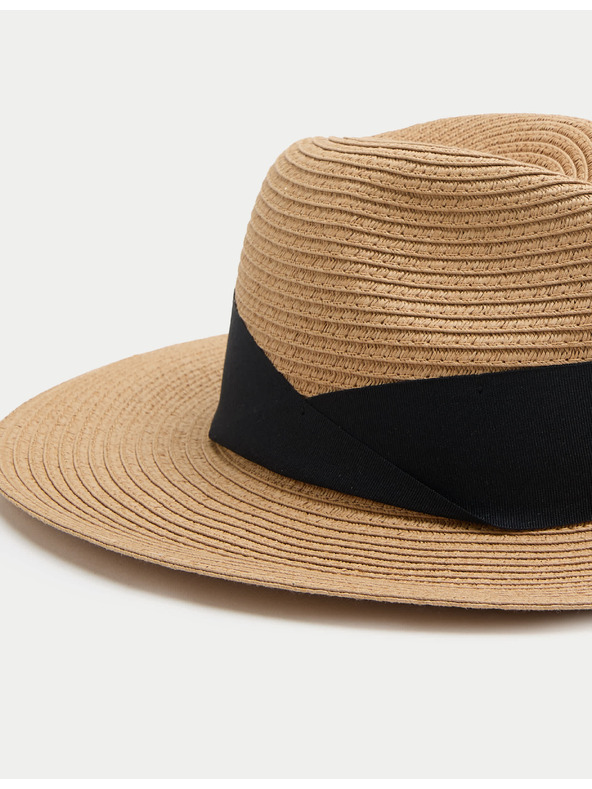Marks & Spencer Papirnat slamnat fedora Marks & Spencer bež