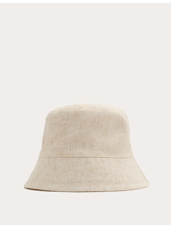 Marks & Spencer Platnena kapa tipa bucket s lanom Marks & Spencer kremna