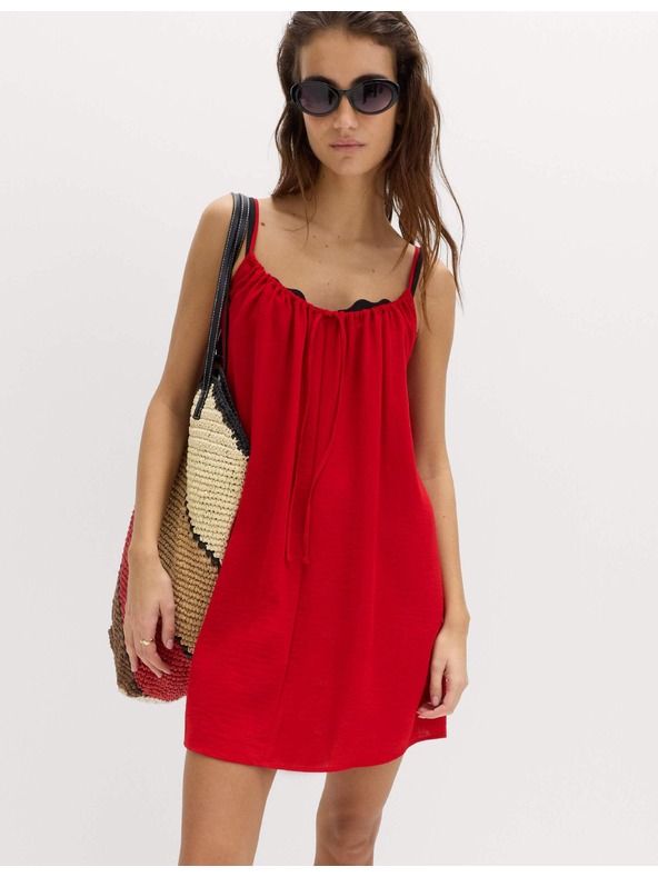 Marks & Spencer Raztegljive mini haljine z vezanjem spredaj Marks & Spencer rdeča