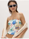 Marks & Spencer Tankini top z nabiranim in tiskom Marks & Spencer večbarvna