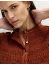 Marks & Spencer Skrajšani tekstuiran kardigan iz bombažne mešanice Marks & Spencer rjava