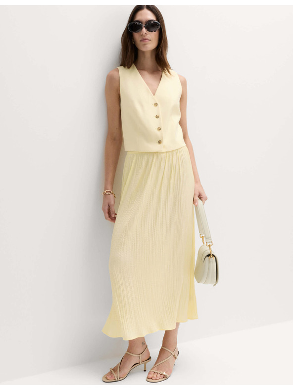Marks & Spencer Plisirana midi krilo s teksturo Marks & Spencer rumena