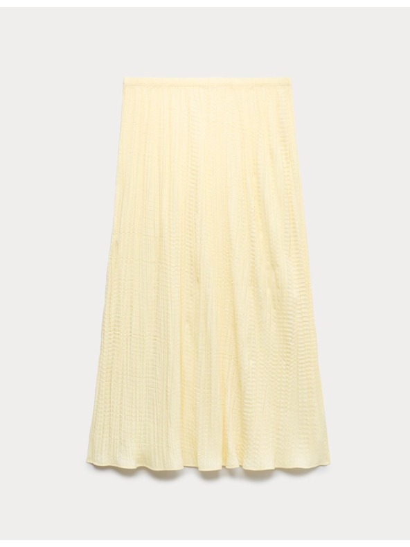 Marks & Spencer Plisirana midi krilo s teksturo Marks & Spencer rumena