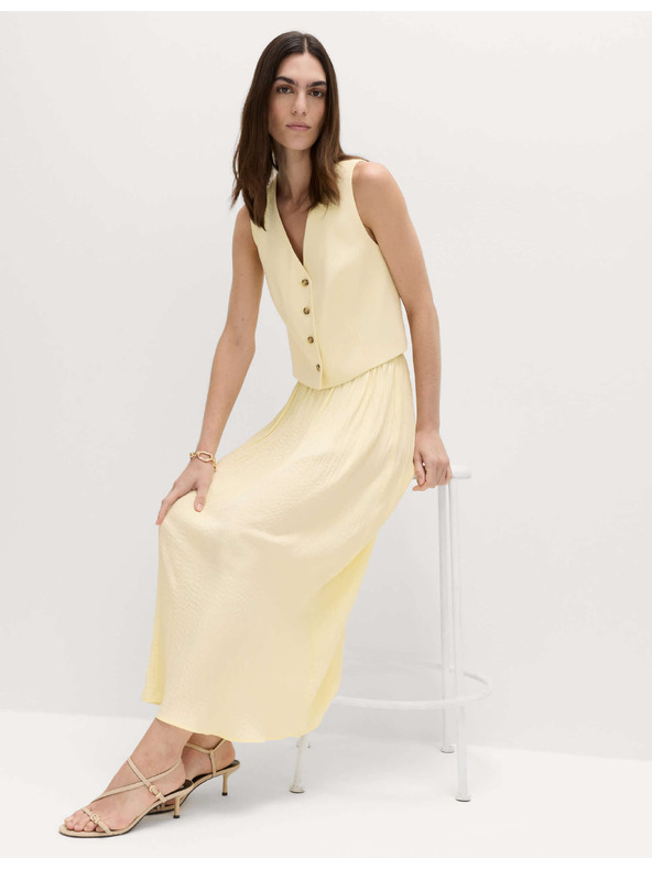 Marks & Spencer Plisirana midi krilo s teksturo Marks & Spencer rumena