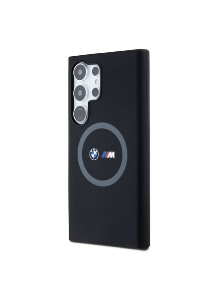 BMW BMW M Printed Round and Logo Magsafe Silikonski ovoj za Samsung Galaxy S24 Ultra Black