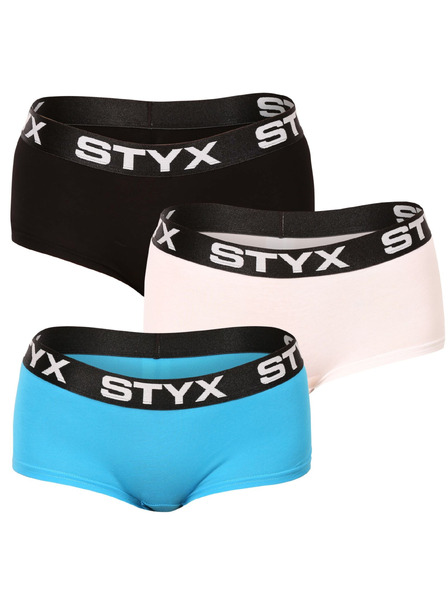Styx Komplet treh - ženske hlačke Styx s nohavico večbarvne