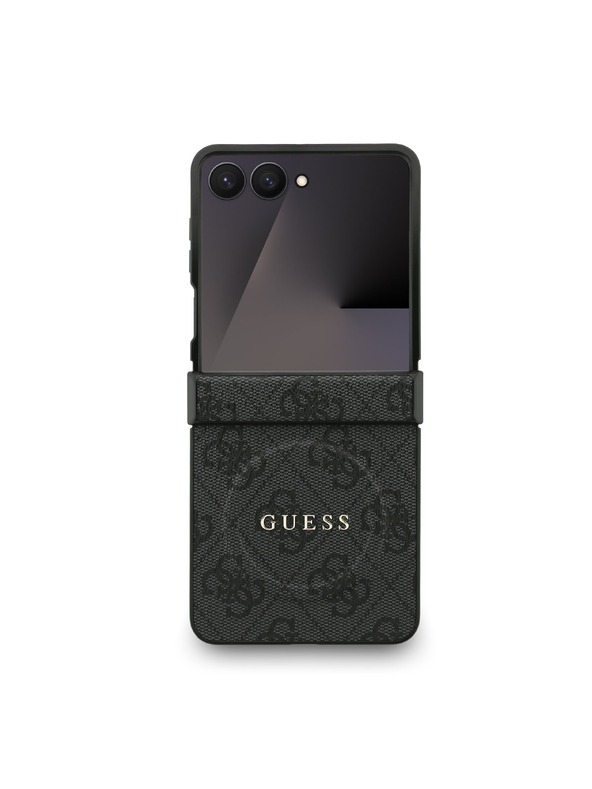 Guess Guess PU Leather 4G Colored Ring Magnetic Zadnji Ovitek za Samsung Galaxy Z Flip 7 Black