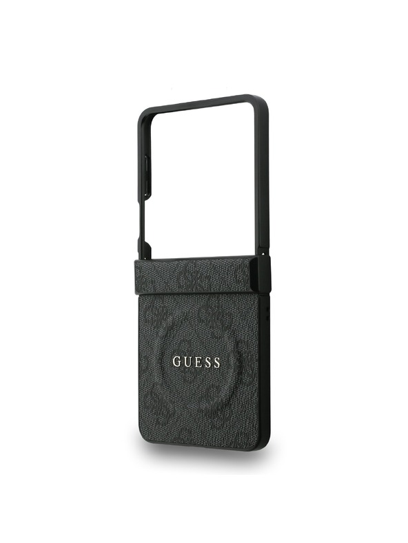 Guess Guess PU Leather 4G Colored Ring Magnetic Zadnji Ovitek za Samsung Galaxy Z Flip 7 Black