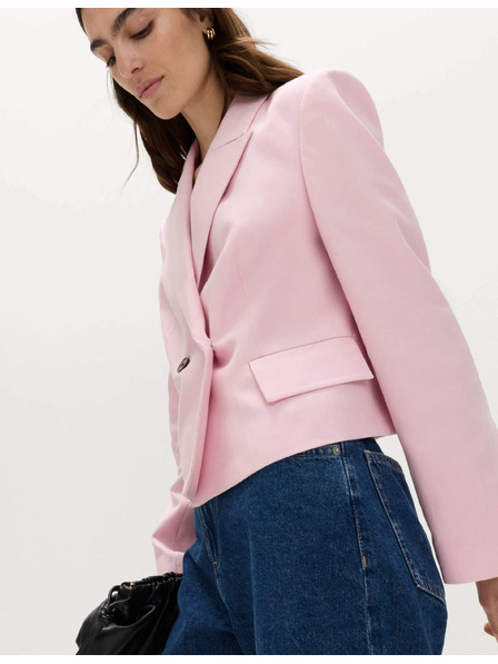 Marks & Spencer Dvovrsten blazer ohlapnega kroja z linenjem vsebino Marks & Spencer roza