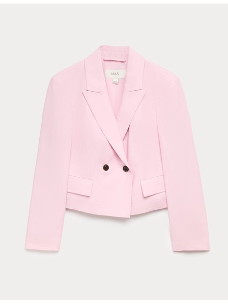 Marks & Spencer Dvovrsten blazer ohlapnega kroja z linenjem vsebino Marks & Spencer roza