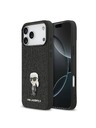 Karl Lagerfeld Karl Lagerfeld Fixed Glitter Metal Ikonik Zadnji Ovoj za iPhone 17 Pro Max Black