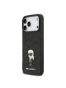 Karl Lagerfeld Karl Lagerfeld Fixed Glitter Metal Ikonik Zadnji Ovoj za iPhone 17 Pro Max Black