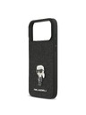 Karl Lagerfeld Karl Lagerfeld Fixed Glitter Metal Ikonik Zadnji Ovoj za iPhone 17 Pro Max Black