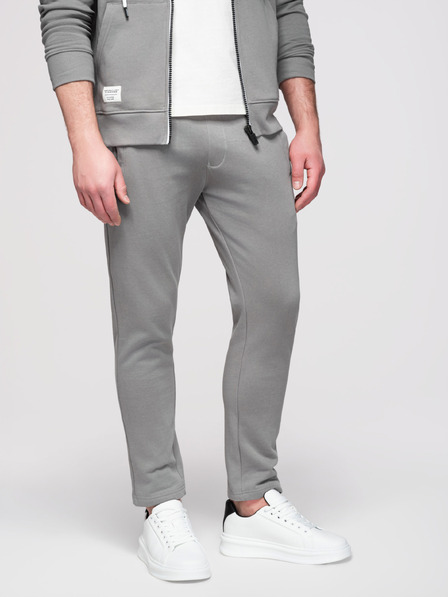 Ombre Clothing Moški trenirka komplet: jopica s kapuco in zapenjanjem + hlače z ravnimi nogavicami – siva V8 Z23 Ombre Clothing