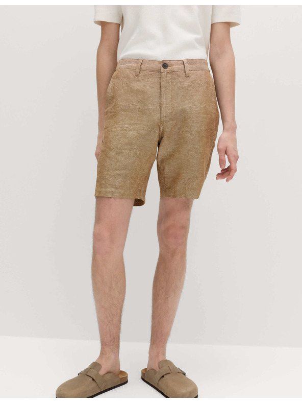 Marks & Spencer Chino kratke hlače, iz lanene zmesi Marks & Spencer rjava