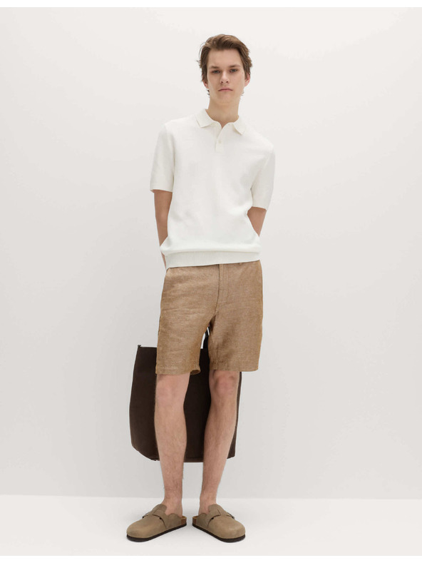 Marks & Spencer Chino kratke hlače, iz lanene zmesi Marks & Spencer rjava