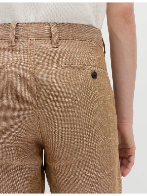 Marks & Spencer Chino kratke hlače, iz lanene zmesi Marks & Spencer rjava