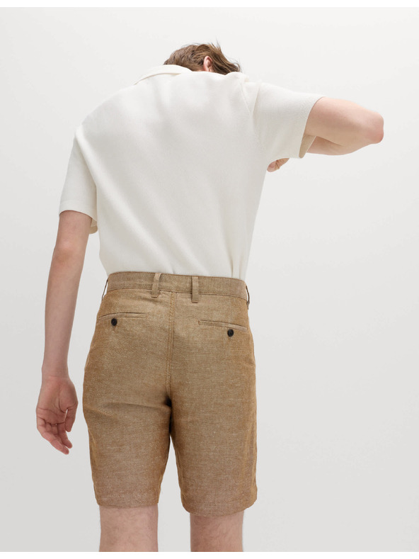 Marks & Spencer Chino kratke hlače, iz lanene zmesi Marks & Spencer rjava