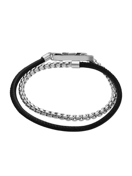 Diesel Unisex naramek Diesel D Logo jeklo in usnje DX1472040