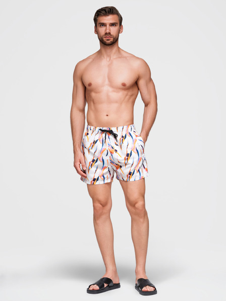 Ombre Clothing Oranžno-bele moške vzorčaste kopalke Ombre Clothing