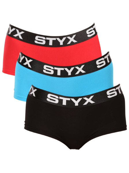 Styx Komplet treh - ženske hlačke Styx s nohavico večbarvne