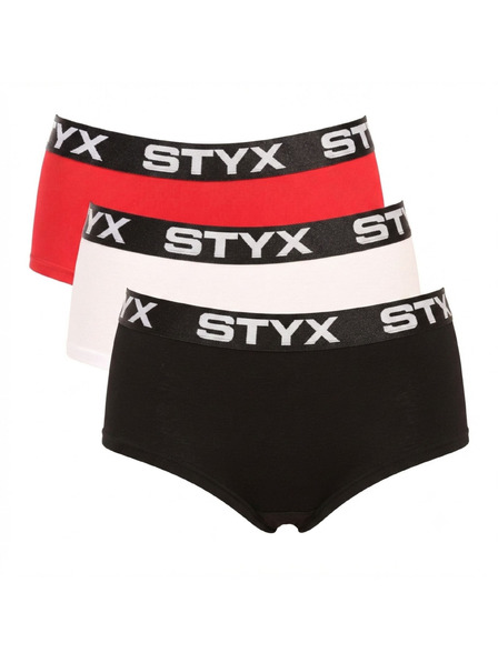 Styx Komplet treh - ženske hlačke Styx s nohavico večbarvne