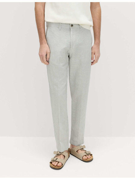 Marks & Spencer Hlačne Chino iz mešanice lanu, navaden kroj Marks & Spencer siva