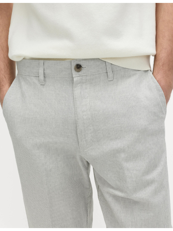 Marks & Spencer Hlačne Chino iz mešanice lanu, navaden kroj Marks & Spencer siva