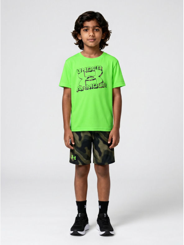 Under Armour Fantovski set Under Armour UA TECH PRINTED SS SHORT SET-GRN