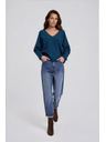 Moodo Jeans mom fit temno modri Moodo