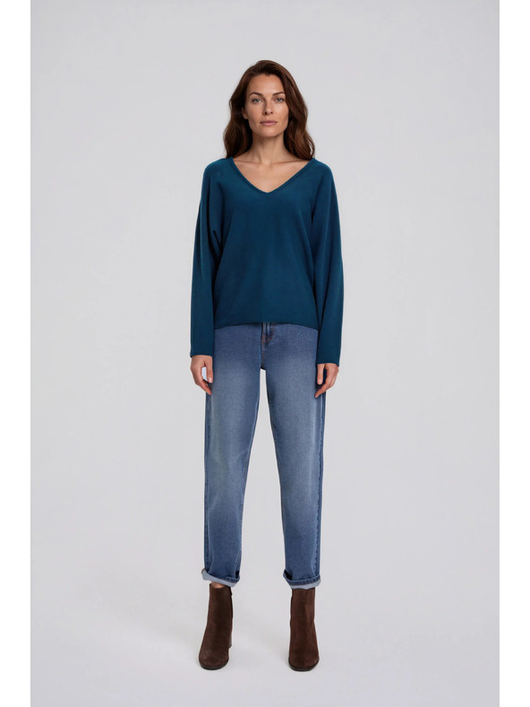 Moodo Jeans mom fit temno modri Moodo