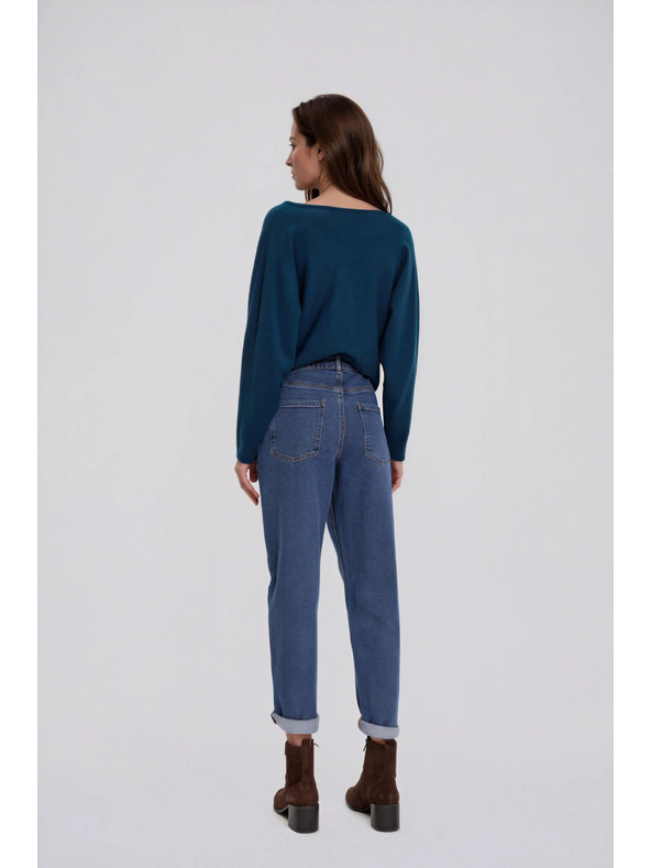 Moodo Jeans mom fit temno modri Moodo