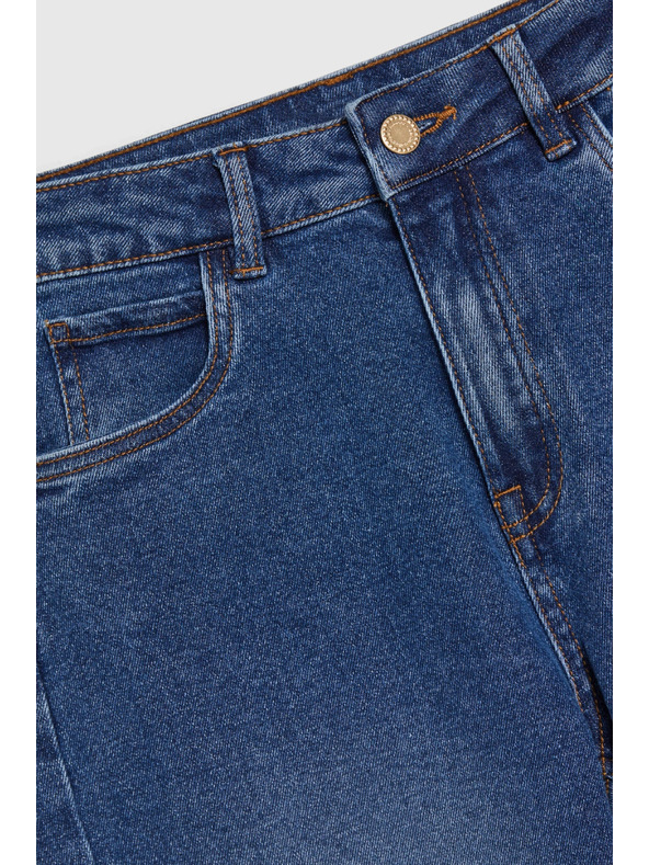 Moodo Jeans mom fit temno modri Moodo