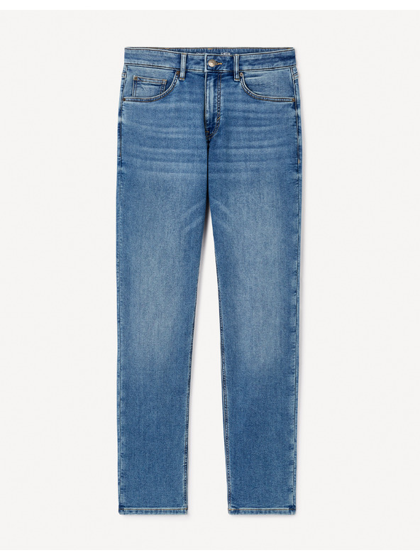 Celio Modre moške kavbojke ravnega kroja Celio C15 Stlmaille