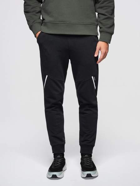 Ombre Clothing Moške jogging hlače - črne V2 OM-PASK-0280 Ombre Clothing