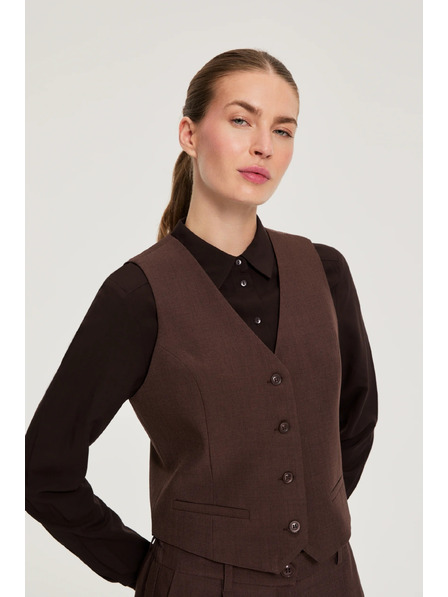 Moodo Eleganten rjav telovnik Moodo