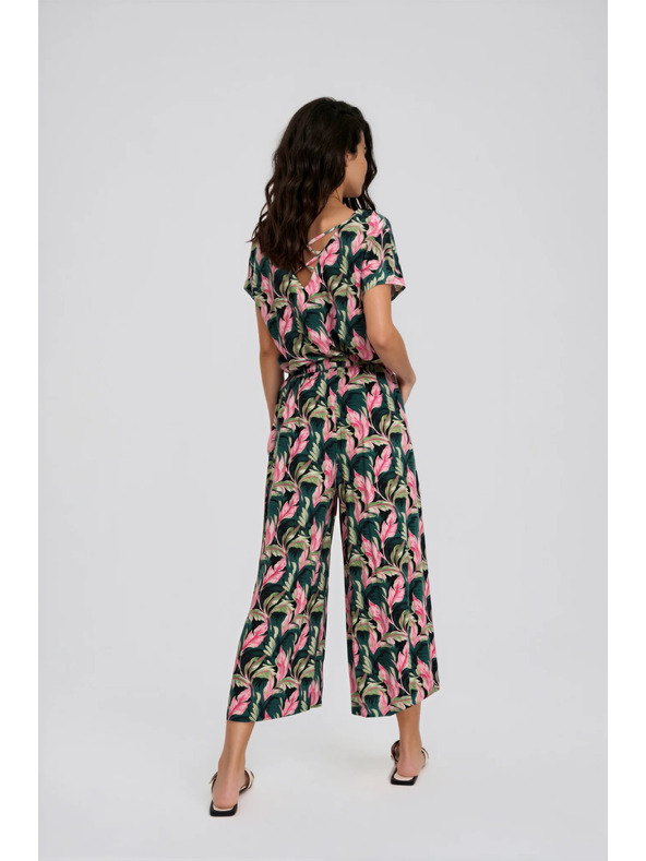 Moodo Zelene cvetne culotte hlace