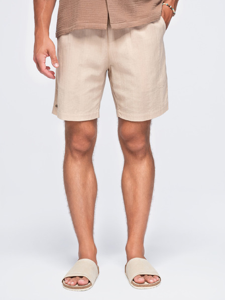 Ombre Clothing Moške strukturirane bombažne kratke hlače – svetlo rjave V1 OM-SRCS-0209 Ombre Clothing