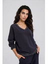 Moodo Mikina s okroglim izrezom temno modra Moodo