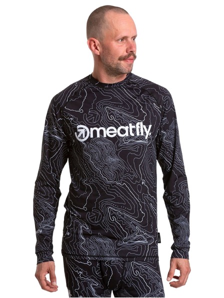 Meatfly Meatfly moška termo majica Avery Black Topography