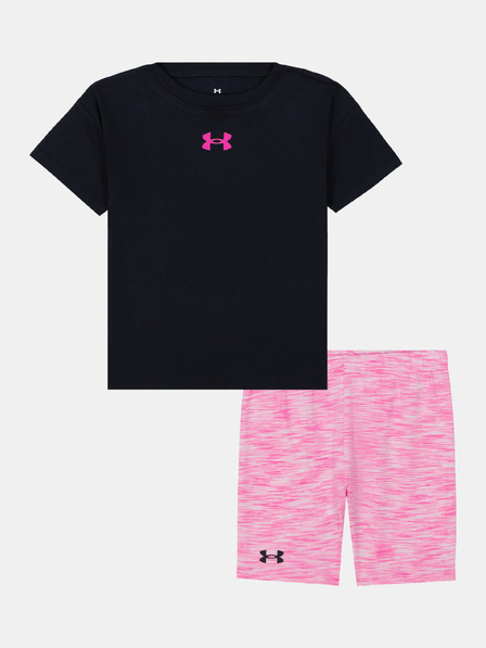 Under Armour Dekliški set Under Armour UA TWIST BIKE SHORT SET-BLK