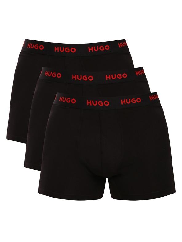 HUGO Komplet treh - moške boksarice HUGO črne
