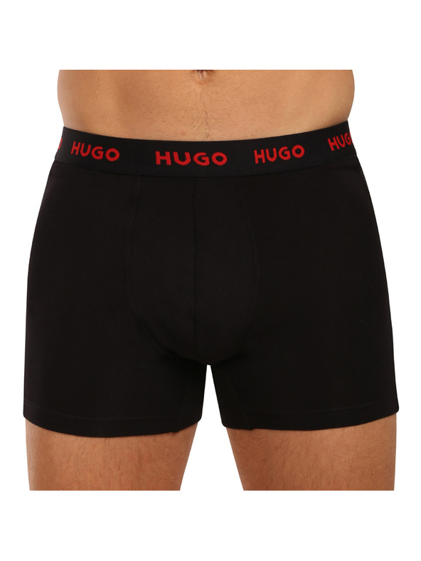 HUGO Komplet treh - moške boksarice HUGO črne