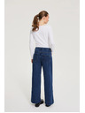 Moodo Modre jeans hlače z wide leg krojem Moodo