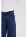Moodo Modre jeans hlače z wide leg krojem Moodo